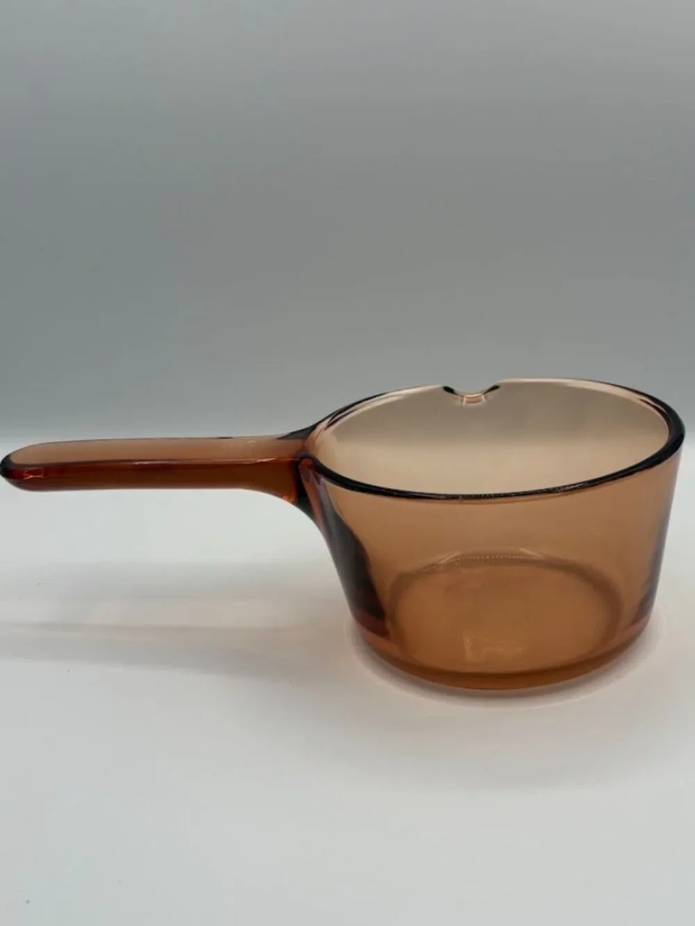 Vintage Corning Amber Vision Ware .7 Liter Sauce Pan Pot with Spout No Lid